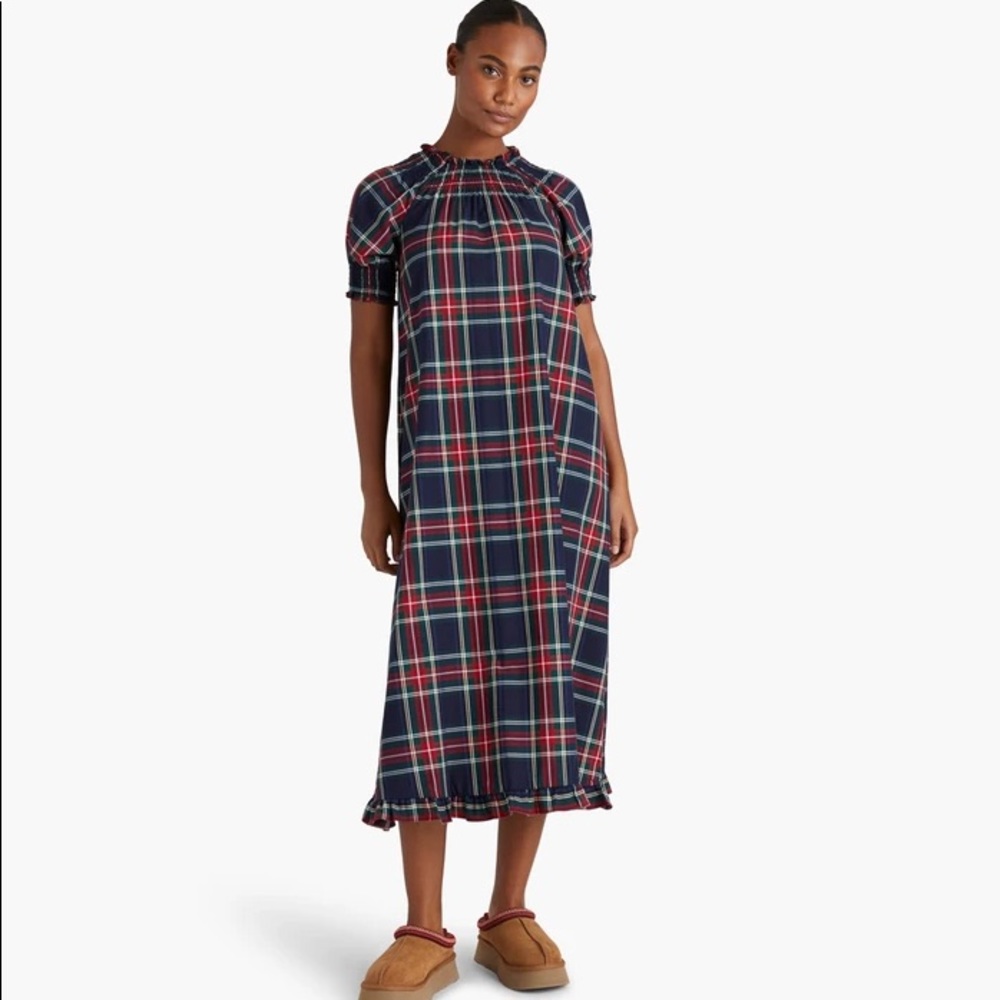 Hill house Caroline nap dress navy tartan plaid